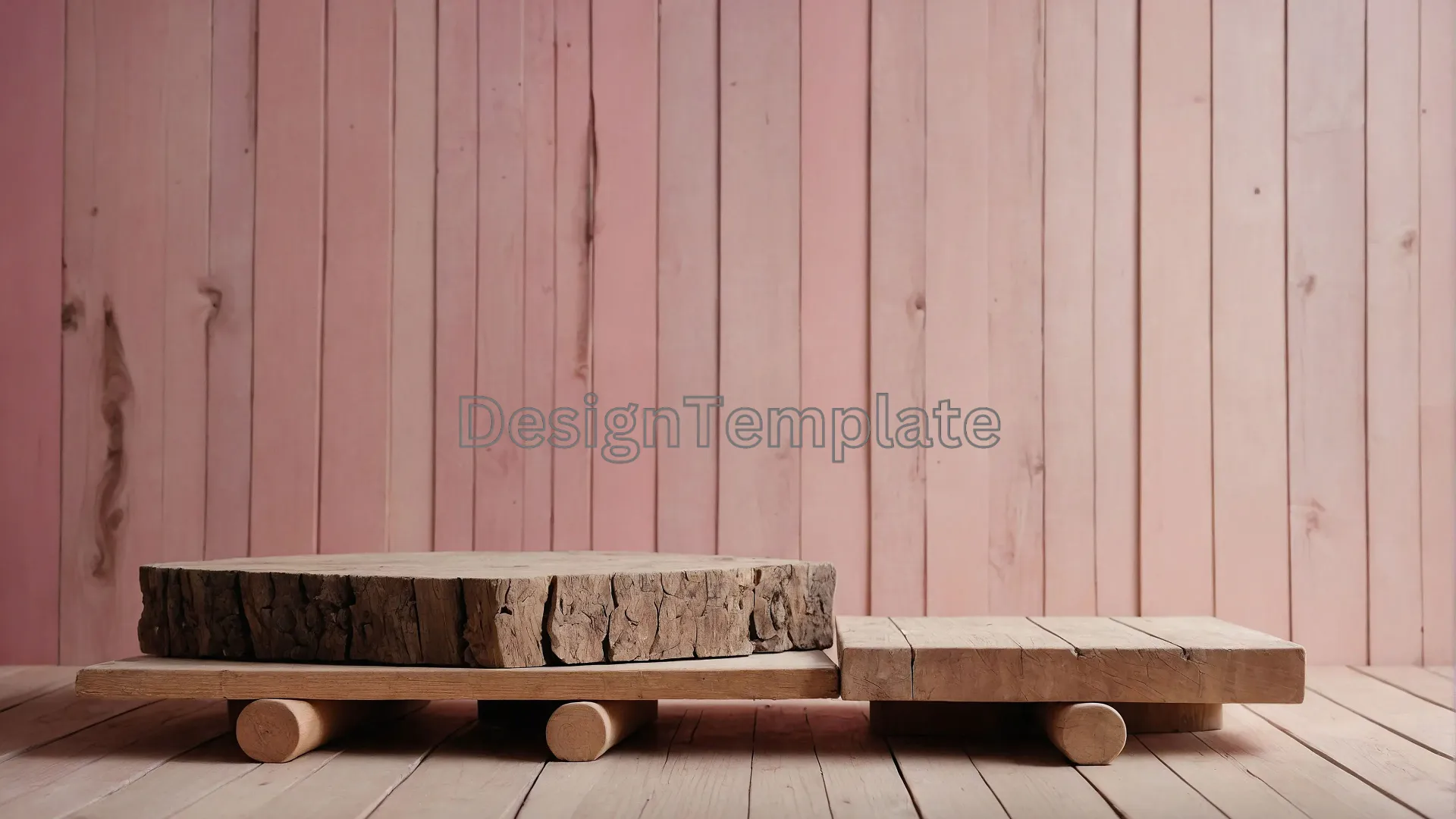 Rustic Wood Planks on Pink Pastel Wall Background Image image